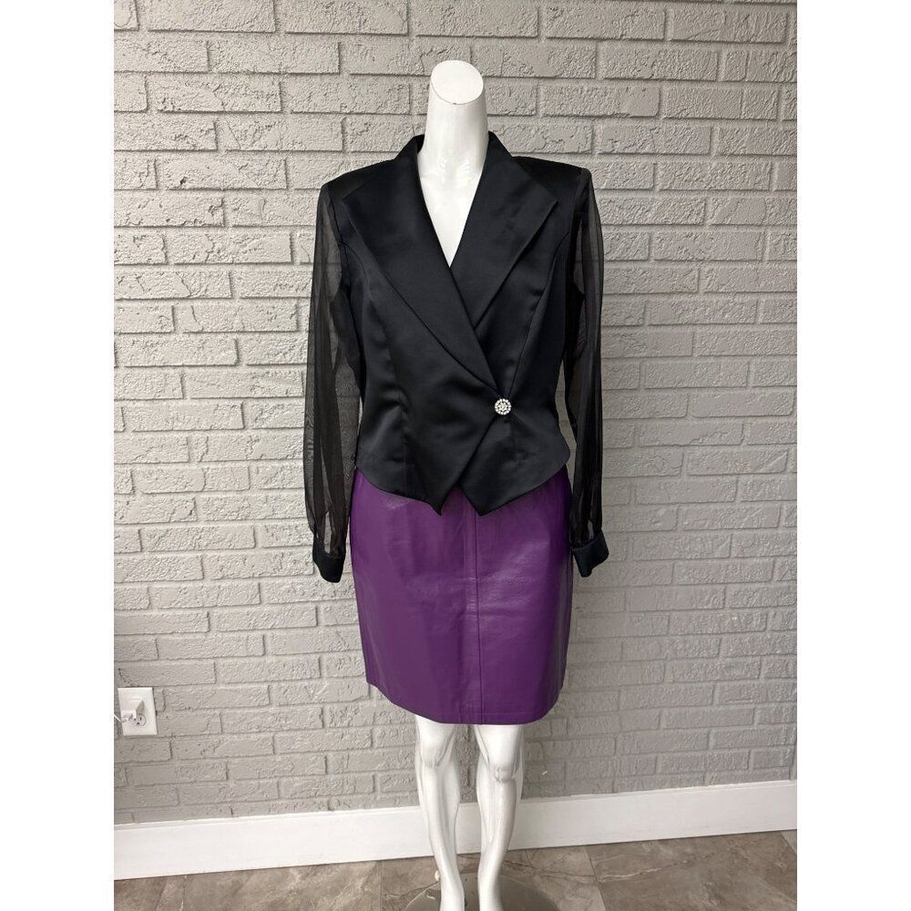 Social Circles Women Black Long Sleeve Formal Blouse / Jacket Size 12